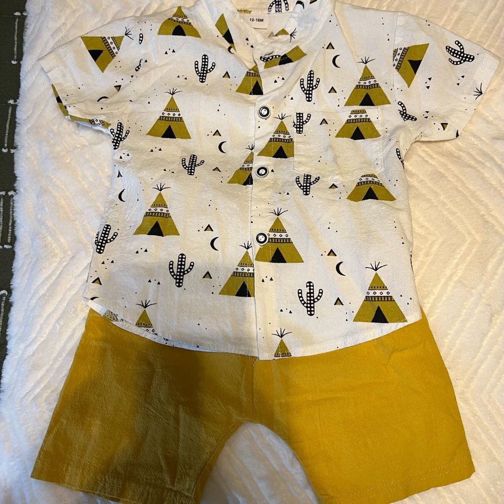 Baby Boy Outfit - Cactus Print